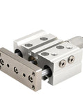 Knockout Quality Three Axis Air Cylinder With Adjustable Stroke And Smooth As Butter Operation For Industrial Automation Projects 16Mm Or 25Mm Bore Ready To Roll side angle view showcasing aluminum cylinder with attachment features.