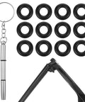 Eyeglass Repair Kit With 6 Pairs Silicone Grips Hinge Rings And Temple Tighteners Plus 3 In 1 Screwdriver For Glass Frames