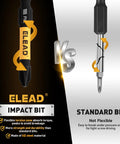 Comparison of Impact PH2 Phillips Bit Set, 6-Piece Magnetic S2 Steel Bits vs standard bits
