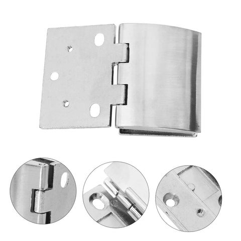 Front view: POPETPOP arc hinges, zinc alloy, silver, two-piece set for glass cabinet doors