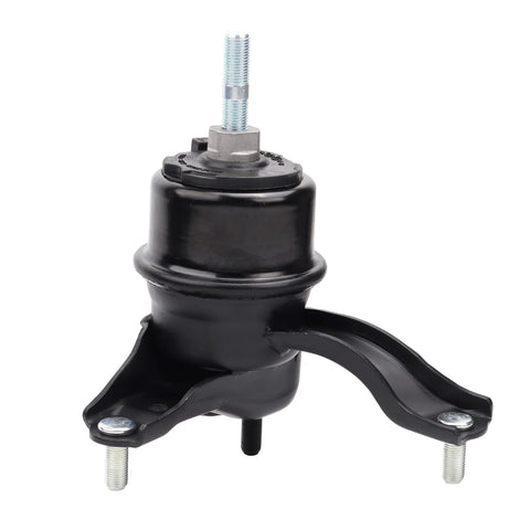 Front view of a single black steel engine mount from the Set Of Four Beefy Engine And Transmission Mounts For 2007 Through 2011 Toyota Camry 2.4L OE Style Replacement Brackets With A62009 A4211 A4274 A4207 Direct Install.