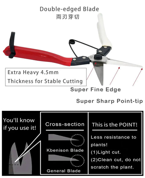 Image of Super Sharp Double Edge Micro Tip Pruning Shears That Handle Gardening Chores With Ease Extra Heavy Straight Blades