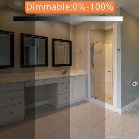 Dimmable lighting in bathroom showcasing 0%-100% range, demonstrating Warm White GU10 Candle Warmer Bulbs 120V 50W Dimmable 2700K use