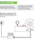 Wiring diagram for Low Voltage Ceiling Motion Sensor Occupancy Detector 360 Degree Field Of View High Sensitivity PIR 12V 24V 10A