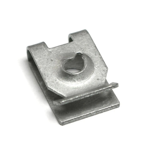 Heavy Duty U Nut Clips And Speed Fasteners 50 Pack Carbon Steel Lock Nuts Rust Resistant sheet metal fastener close-up view.