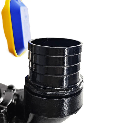 Badass 3HP Submersible Water Pump With Float Switch Heavy Duty Replacement For Tsurumi 12Pn 30391 showing black discharge outlet detail.