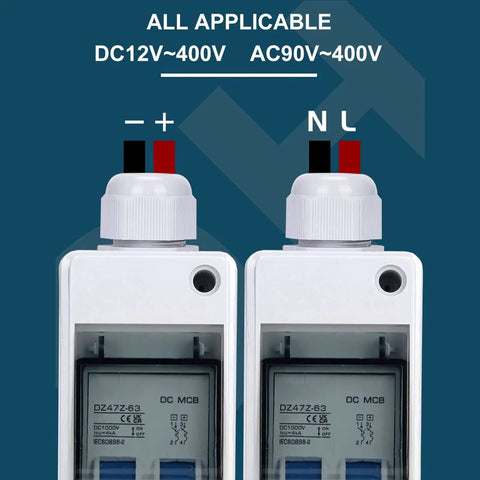 Two Pole 1000V 63 Amp DC Solar Disconnect Switch With DIN Rail Mount Outdoor IP65 Waterproof Box Isolator for PV System Rugged