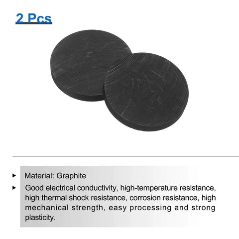 Round Graphite Block Disk Ingot High Purity Graphite Electrode Plate Sheet 40 By 5 Mm For Melting Casting And Electrolysis Pack Of 2 Black