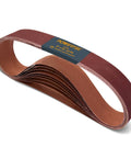 Heavy Duty Tough As Nails Sanding Belts For Belt Grinders 2x72 Inch 240 Grit Aluminum Oxide 10 pack stacked on a surface.