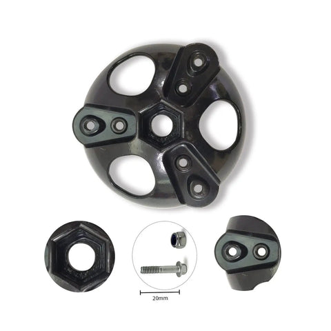 Badass 3 Piece Wind Turbine Blade Screw Kit with Stainless Steel Nuts Heavy Duty Hub Center Cap with holes and 20mm screw.