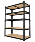 Beefed-Up Heavy Duty 5 Tier Adjustable Metal Shelving Unit With 2500 Lbs Capacity Ultra Sturdy Storage Rack For Garage Warehouse Pantry Closet And Kitchen Organization, black steel shelving