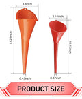 Long Neck Oil Funnel Set Two Sizes Hand Free Filler Funnel Wide Mouth Spill Saver For Car And Motorcycle Universal Engine Oil Lube Filling Tool With Hanging Hole Red