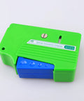 Green fiber-optic connector cleaner kit with blue block, 4-in-1 tool for FC/SC/ST/LC connectors