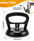 Beefy 50Lb Heavy Duty Vacuum Lifter For Glass Tile And Mirror, Aluminum Handle, Product Size and Rubber Thickness Display