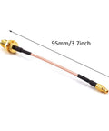MMCX To SMA Female Antenna Extension Cable 95mm Low Loss For FPV Racing Drones, gold-plated connectors, 95mm length