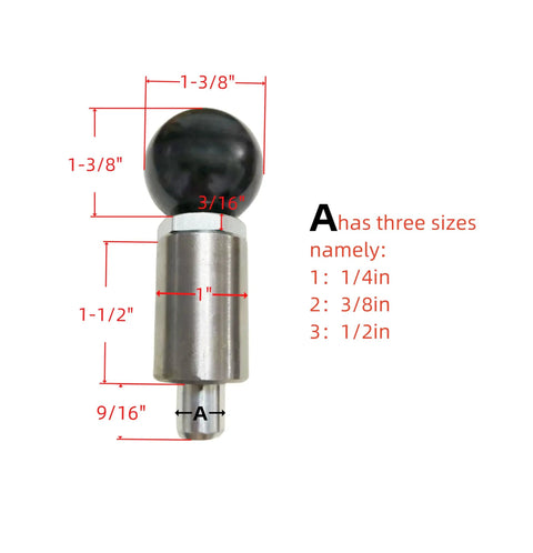 Tough As Nails Spring Loaded Pull Pin With Comfortable Ball Handle Quick Release Steel Plunger Dowel Rod measuring 3/8 inches.