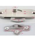 Sliding Door Lock Hasp Gate Latch Barn Privacy Bolt Stainless Steel with precise dimensions and design details.