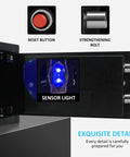 Interior of Safe Box With Sensor Light And Digital Lock For Home Use, showing sensor light, reset button, and bolt detail