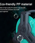 Pretty Slick Portable Garden Hose Reel With High Pressure Water Gun, No Tangle Wall Mount Storage Rack side view showing eco-friendly PP material.