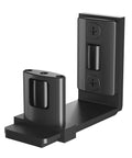 Sliding Barn Door Floor Guide With Adjustable Roller, U-Shape Flexible Flush Design, Wall Mounted Black, Dual-Sided Pulleys