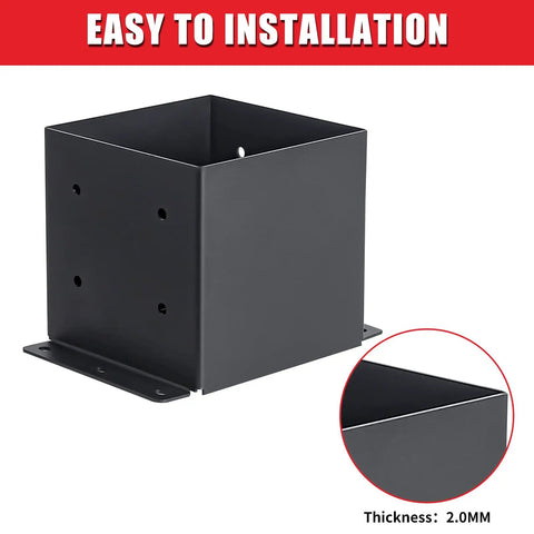 Beefed Up 6x6 Post Base 4 Pack For Standard 6x6 Posts Inner 5.6x5.6 Black Powder Coated Steel Rustproof Outdoor Post Anchor Kit For Deck Pergola Fence