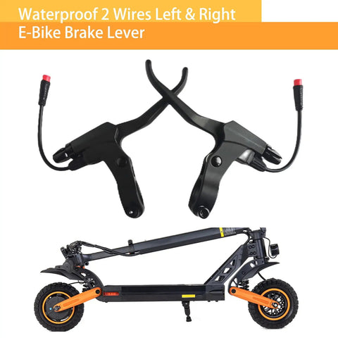 Waterproof Left And Right E Bike Brake Levers With 2 Pin Male Connector For Electric Bikes And Scooters Replacement Parts 22.2 Mm Handlebar