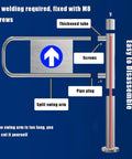 Detailed image of Rock Solid Industrial Heavy Duty Spring Loaded Safety Swing Gate With One Way Revolving Design showing components for easy setup.