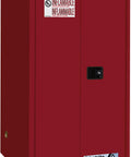 Heavy Duty 60 Gallon Self Closing Flammable Storage Cabinet Built Like A Tank Safety Rated Industrial Steel with warning labels