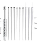 Pro Grade Stainless Steel Body Jewelry Insertion Taper Tool Set For 14G To 20G Piercing With Threadless Pins And Threaded Ball Grabber Kit