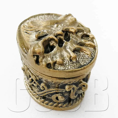 Bronze Hand Cast Knife Guard Bolster And Pommel Set For Custom Knife Making Handles DIY Kit, close-up of the pommel