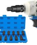 Cool 10-Piece Torx Socket Adapter Set With T20 To T70 Bits For Your 1/2 Inch Impact Wrench. case and adapter bits