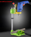 Benchtop Drill Press Stand For Electric And Hand Drills Collar Diameter 1.50 To 1.65 Inches Adjustable Height And Angle Locks