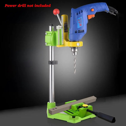 Benchtop Drill Press Stand For Electric And Hand Drills Collar Diameter 1.50 To 1.65 Inches Adjustable Height And Angle Locks