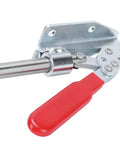 Beefy Push Pull Toggle Clamp for Quick Fixture Setup 180kg Holding Force Iron and Plastic Construction 13x8.5cm Clamp Tool for Equipment Installation Home Decor Woodworking Hand Use, red handle view
