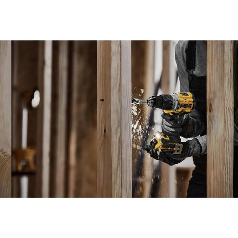 Compact 1/2 Inch Cordless Hammer Drill With Brushless Motor 2 Speed Settings Bare Tool High Bit Retention in action
