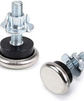 24 Pack M6 Adjustable Furniture Leveling Feet With T Nut, metal and rubber leveling pads for stable furniture placement.