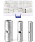 Non Insulated Butt Connectors Kit 250Pcs Assorted 22-18AWG 16-14AWG 12-10AWG Copper Crimp Ferrule Terminals BN1.25 BN2 BN5.5