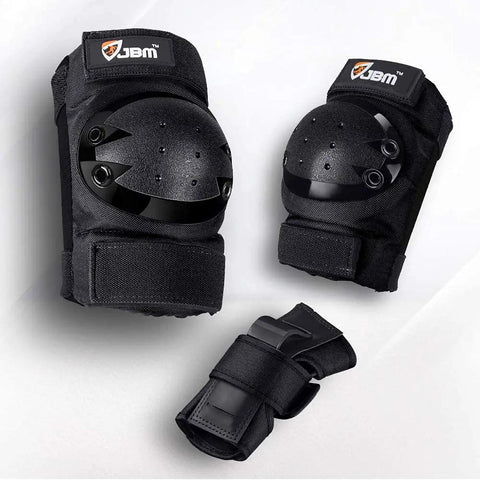 Knee Pads Elbow Pads And Wrist Guards Full Protective Gear For Skateboarding Inline Skating And Scooter For Ages 12 And Up Durable Hard PP Shell With Thick EVA Foam Padding Adjustable Straps Black