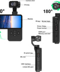 Handheld Gimbal Camcorder with 3-Axis Stabilization, 3.5 Inch Rotating Touch Screen, Face Tracking, Wide Angle, Long Battery Life, 4K 60FPS Video Camera for Vlogging and Travel, Keepin It Smooth Footage in Any Setting showing design and features