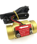 Three Quarter Inch Brass Flow Sensor Switch With Hall Effect Water Meter, 1 To 30 Liters Per Minute Flow Range, 50mm Body Length