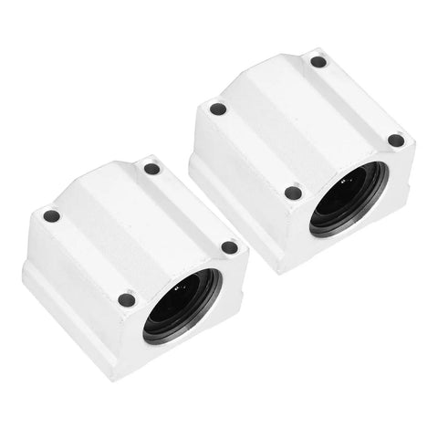 Rock Solid SC20UU Linear Motion Ball Bearing Slide Block Rolling Zero Drag For CNC Routers And 3D Printer Guide Rails, pack of two, aluminum alloy construction, side view.