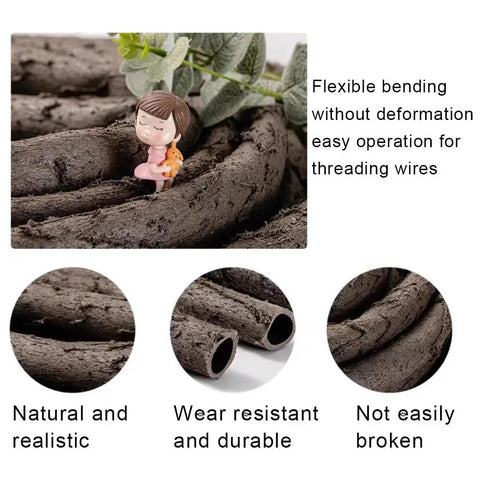 Hide Those Tangled Cables With This Smooth Waterproof Rattan Conduit Tube showing flexible artificial vine wire sleeve for indoor or outdoor use.