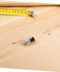 Heavy Duty Stainless Steel Indexing Plunger With Lightning Quick Reset Spring Pin For Factory Positioning And Machine Jigs on wood surface with measuring tape.