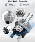Air Compressor Pressure Switch 135 165 Psi 120V Replacement For 30 Gallon Tanks, shown close-up with hose barb detail.