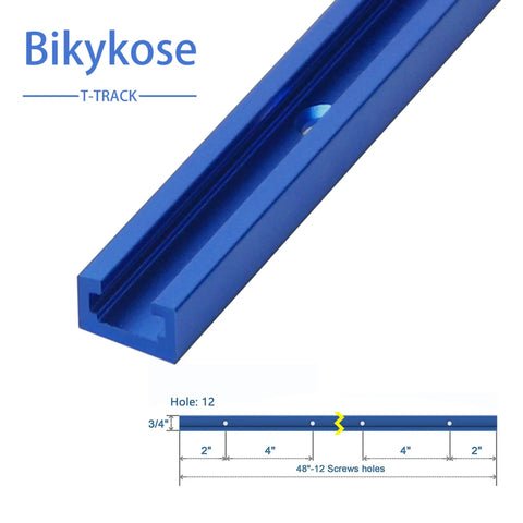 Blue anodized aluminum Four Pack 48 Inch T Track For Woodworking With Screws Aluminum Alloy Universal T Tracks Double Cut Profile