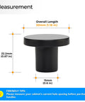 Measurements of 10 Pack Black Round Cabinet Knobs For Kitchen Cabinets, Dressers, Drawers, And Closet Doors, 1-1/5 Inch