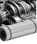 Premium Hardened Steel Linear Bearing For Industrial Automation Featuring Zero Play Nylon Carriers and Super Smooth Glide Action, showcasing polished steel.