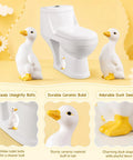 Total Bath Refresh With These Straight Up Cute Ceramic Duck Toilet Bolt Caps Set Of Two Standing Screw Covers Featuring Easy Peasy Setup And Real Deal Rust Protection, decorative duck design, durable ceramic, conceals toilet bolts.