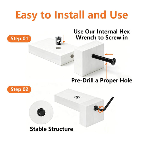 Installation steps for Black Socket Cap Screws And Barrel Nuts Set With Wrench For Bunk Beds Cribs And Furniture Repair 12 Pieces M8 110mm