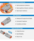 DT Series 2 3 4 6 8 12 Pin Connector Kit With 50 Sets Size 16 Stamped Contacts For 14-18 AWG Wires Includes Removal Tool
